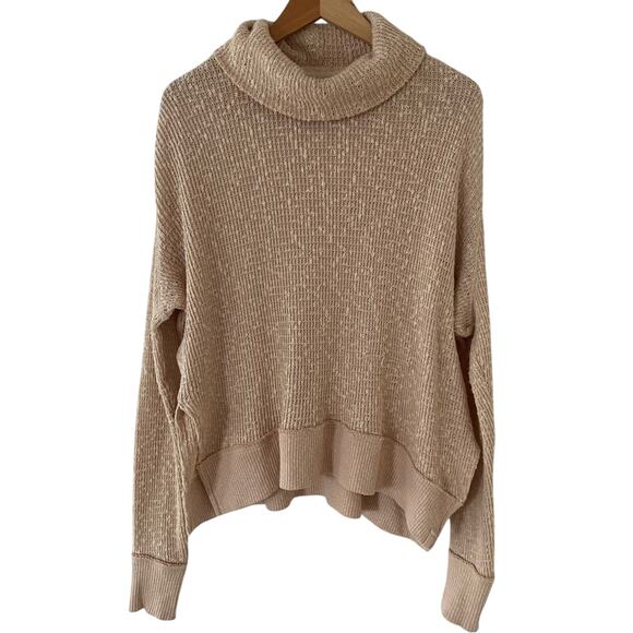 Free People Tommy Turtleneck Sweater in Beige Size X-Small Gently Used - Picture 2 of 6